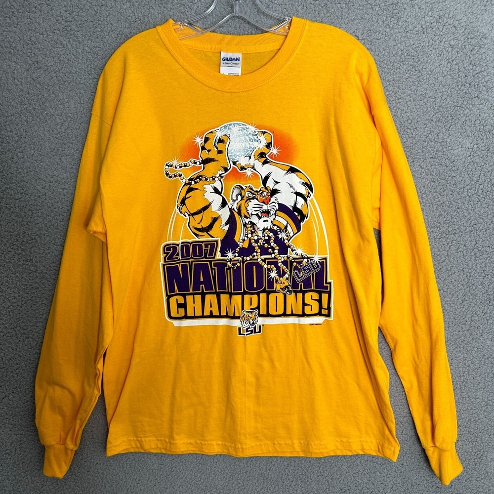LSU Tigers T Shirt Mens Large 2007 National Champions NCAA‎ Football Gildan